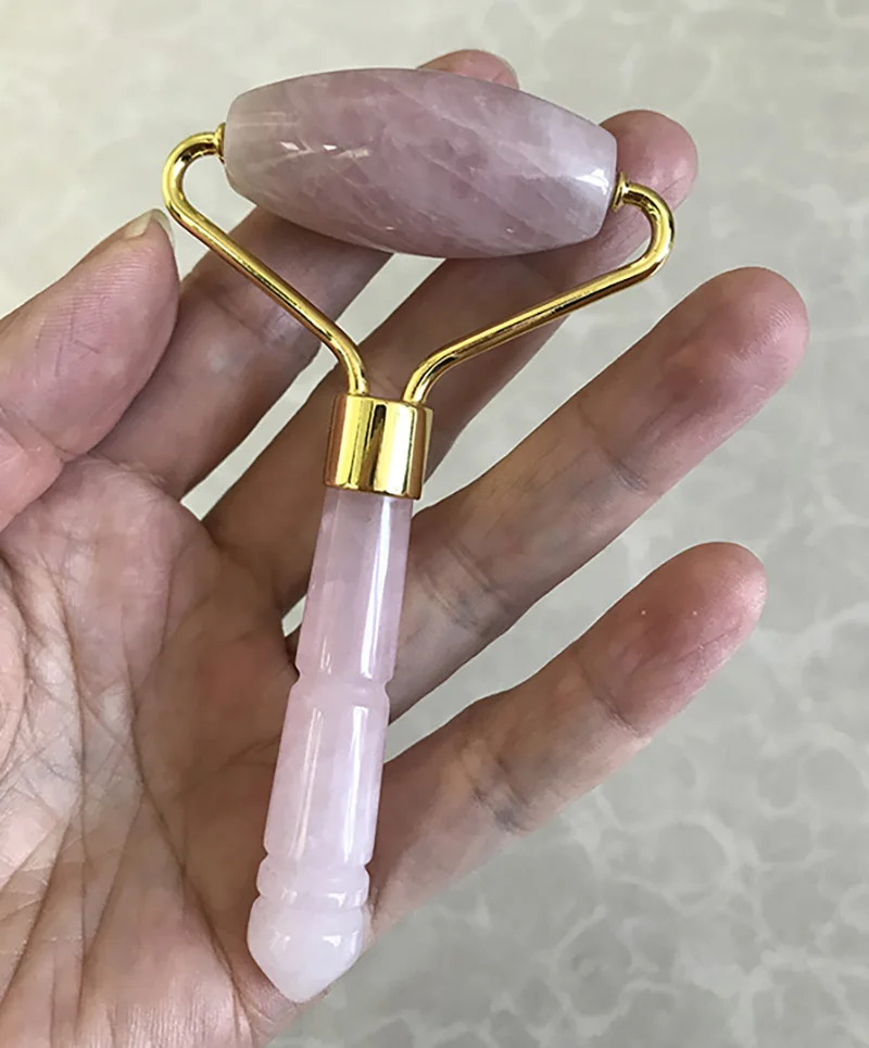 
10.5X6cm single big head jade face massager rose quartz facial jade roller for massage tool 