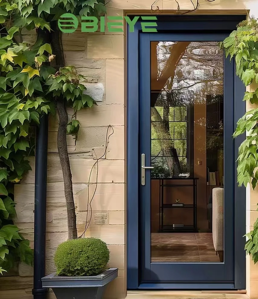 Modern Design Entry Door for Apartment Villa Swing Pivot Open Style Aluminum Alloy Steel Glass Chinese Style Front Entrance door