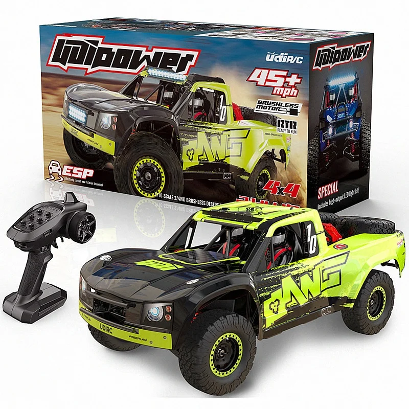 1/10 All Terrain Desert High Speed Off-Road Four-Wheel Simulated Remote Control Truck 2.4G brushless Racing RC Car Toys