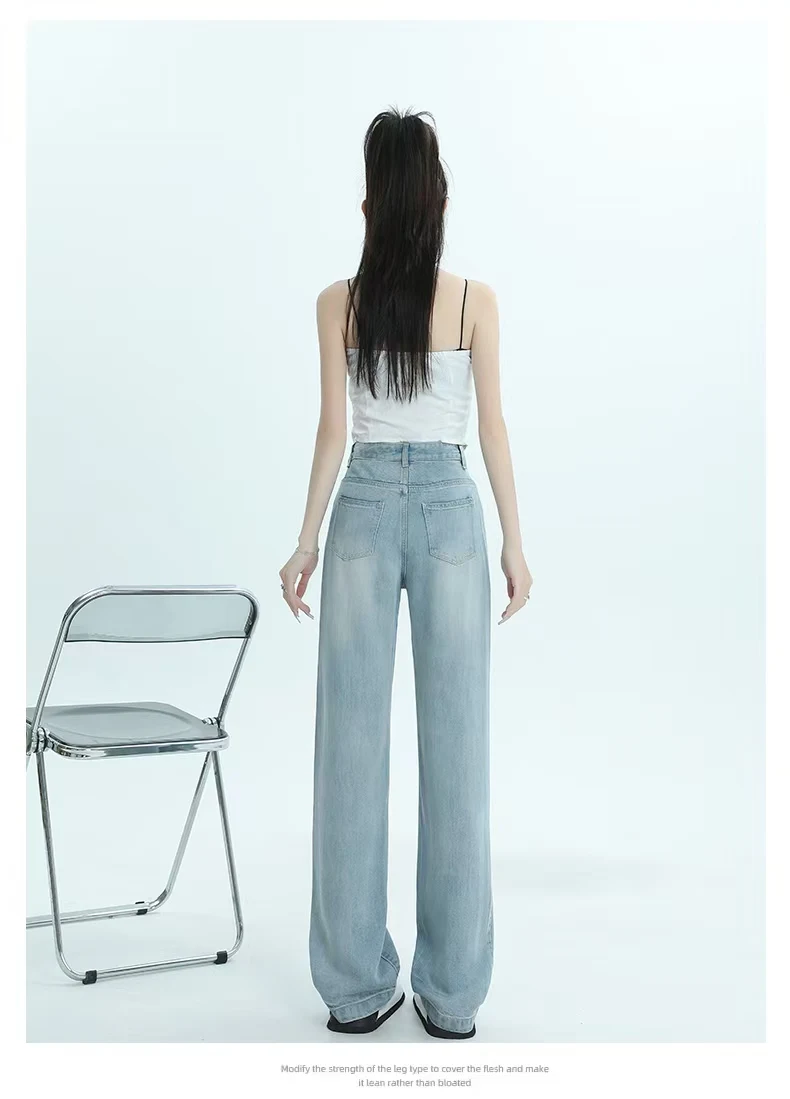 whole stock new style  lyocell light color green environmental  loose and long wide-leg pants