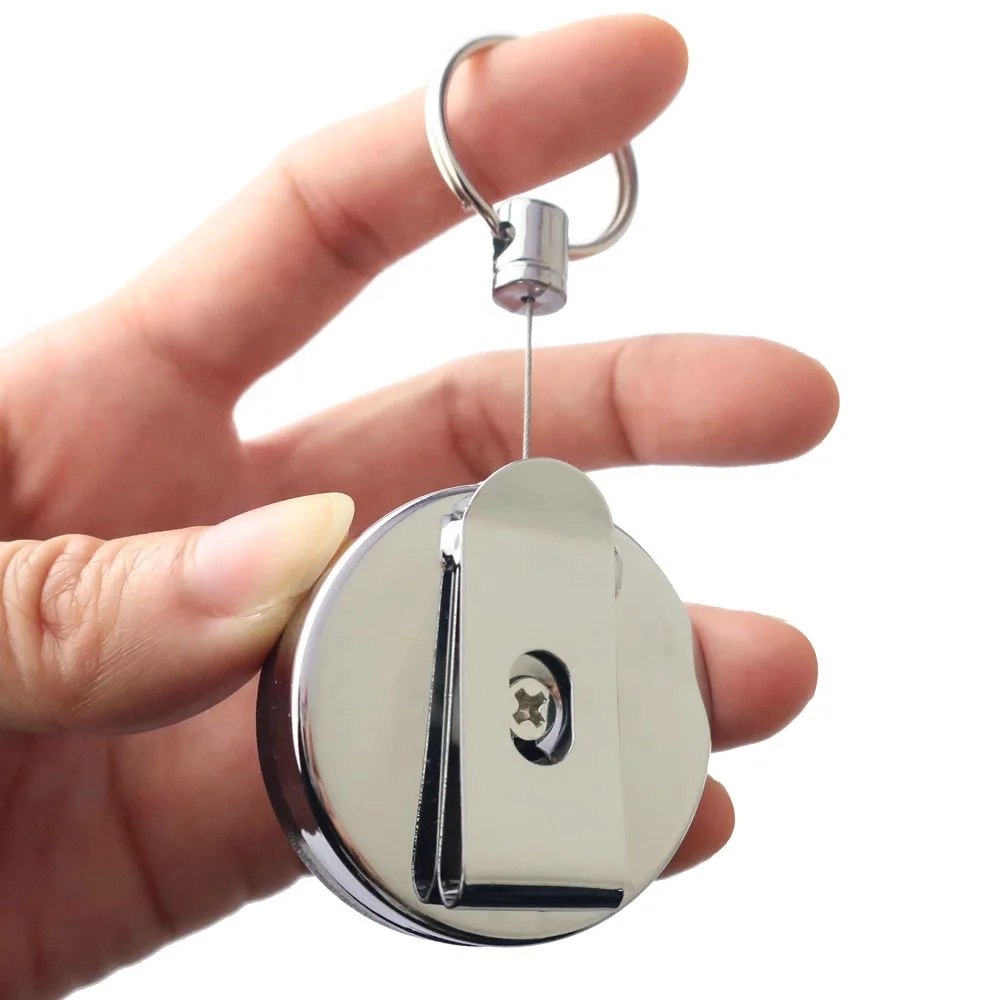 wholesale metal blank heavy duty 40mm sublimation custom holder retractable nurse badge reels