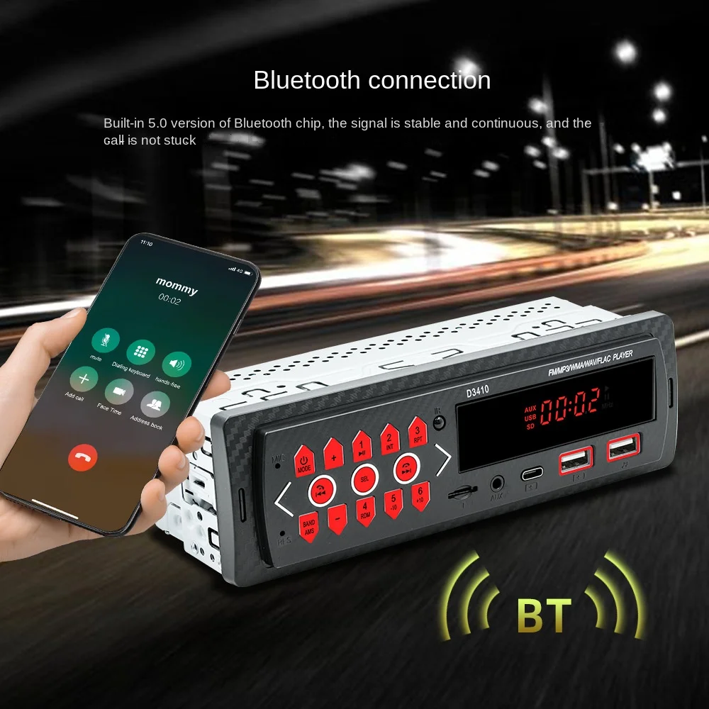 Cross-Border Universal Car MP3 Player with  Multi-Function U Disk Lossless Music Stereo FM Transmitter 1-Year Warranty