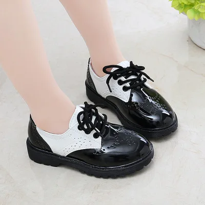 Choushan OEM Sepatu Anak Performance Leather Lace Up British Style For Boys Kids