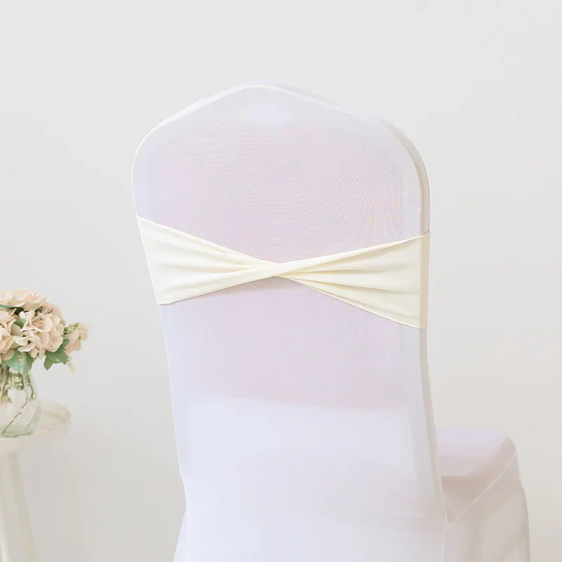 Hot Selling Wholesale Chair Sashes White Golden Easy Decoration Sashes Chair Sashes For Wedding Banquets Party