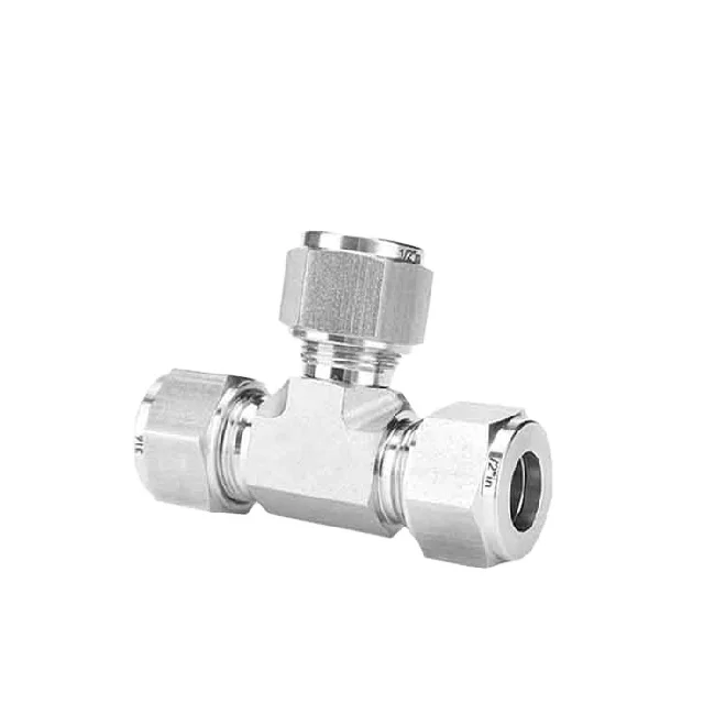 Swagelok Type Stainless Steel Compression Fitting SS316L 3/8' Tube OD Double Ferrule Equal Tee Union