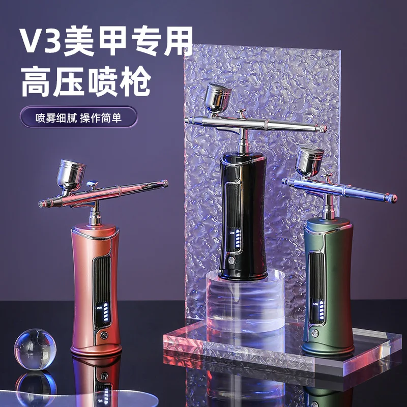Portable Usb Rechargeable Nails Nano Spray Gun Mini Airbrush With Compressor Kit Airbrush Gun For Make Up Nail Art Cake Paint