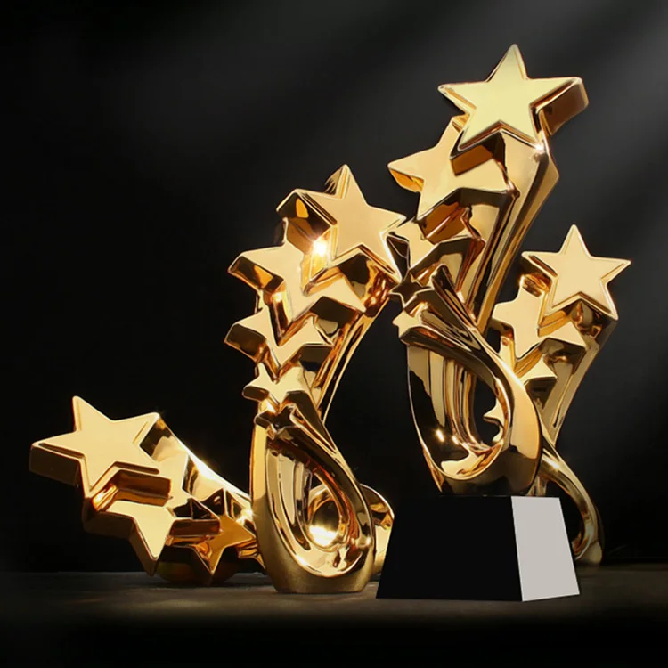 
Gold Star Award Crystal Gift Souvenir Resin Trophy 