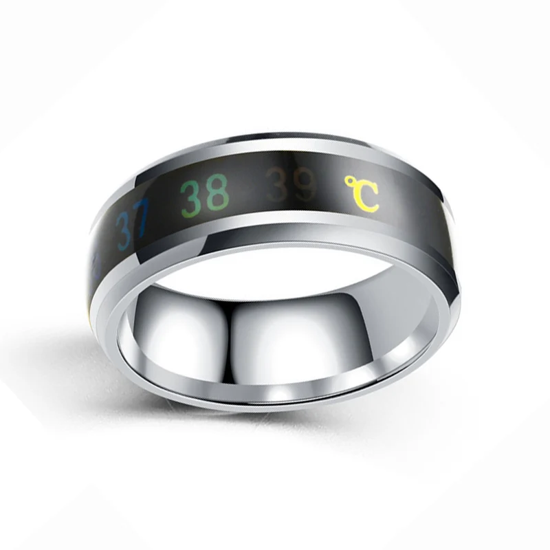 Wholesale Hot Selling Fashion Stainless Steel Jewelry Temperature Couple Smart Rings