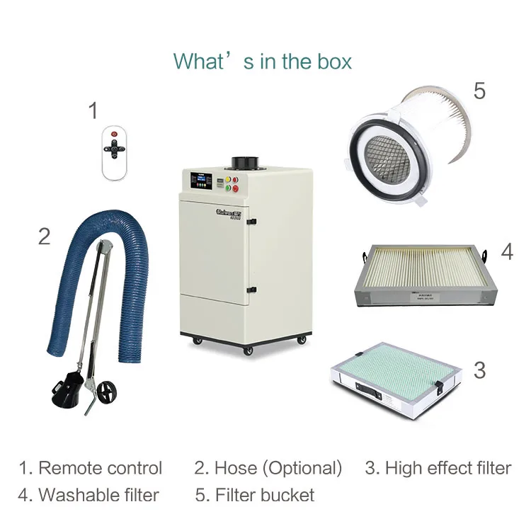Ruiwan Mini Portable Quality Vacuum Suction Industrial Grinding Powder Collector Dust And Smoke Extractor