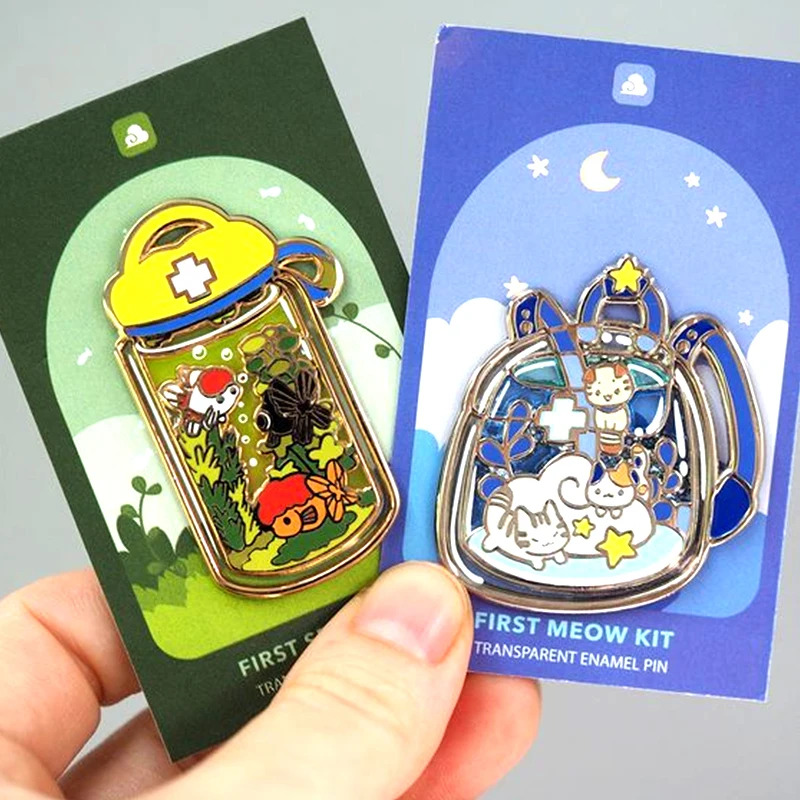 Custom Enamel Pin Soft Enamel Pin Cartoon With Glitter Metal Badge Logo Maker UV Print Cute Anime Hard Enamel Lapel Pin