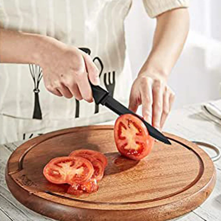 Everrich Protection Butcher Classic Utility Cuchillos Chef Stainless Steel Kitchen Knife Set With Acrylic Stand