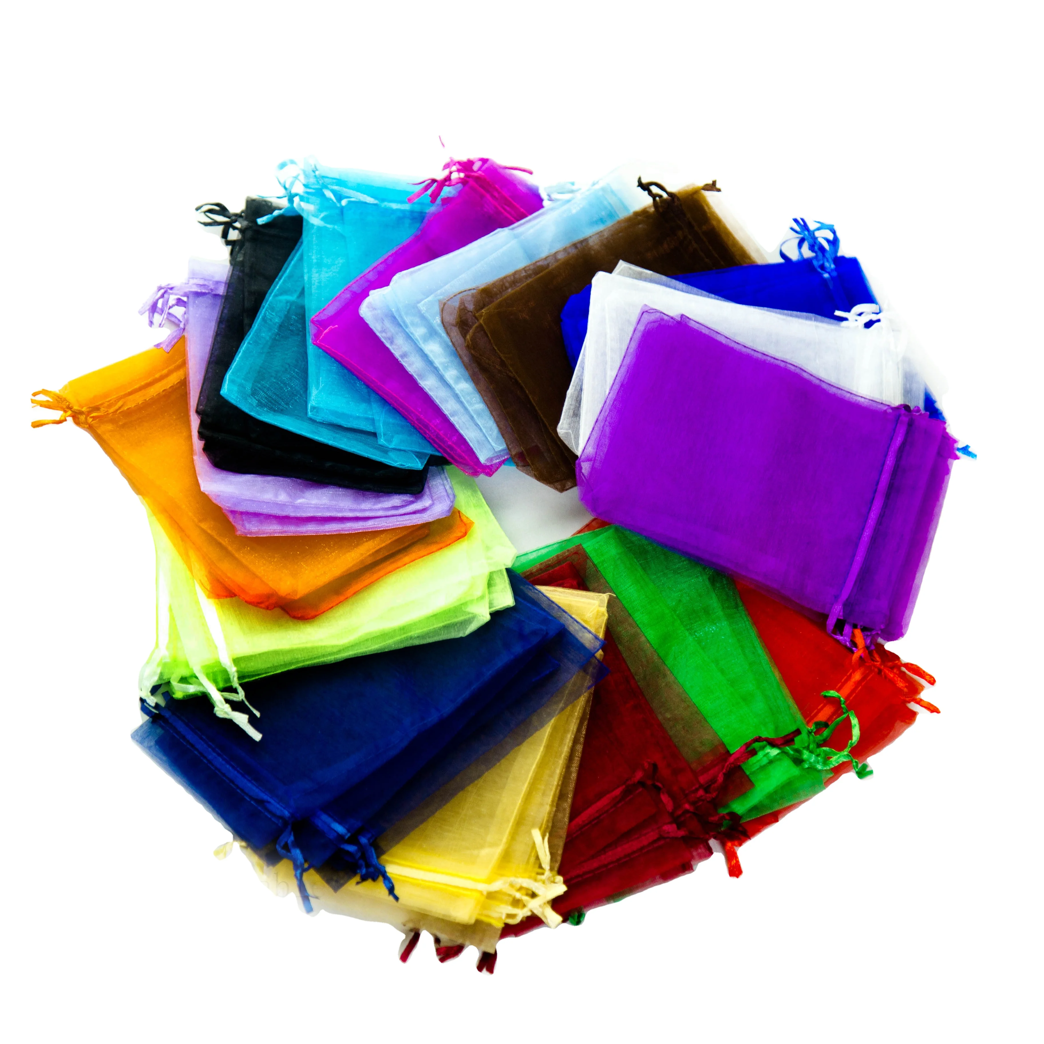 Spot wholesale customization 20*30cm random color drawcord Organza jewelry bag