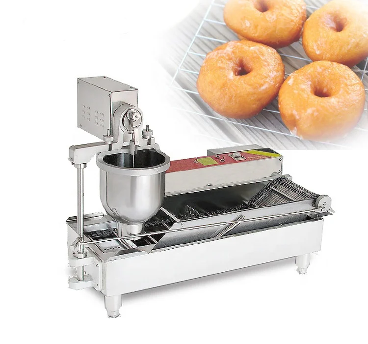 Commercial electric 2 rows automatic doughnut making machine donut frying machine