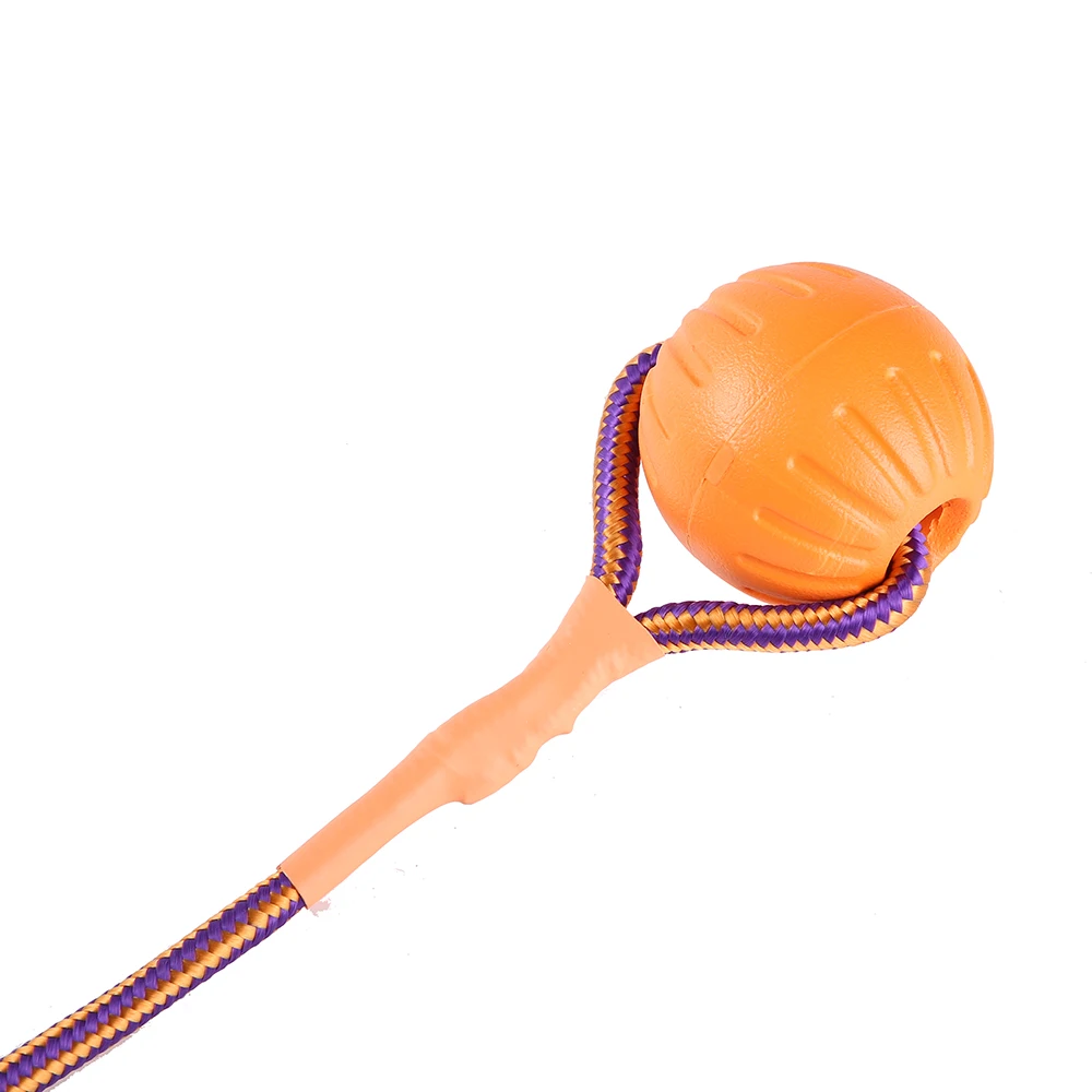 
Multicolor waterproof durable pet dog EVA foam ball toys with rope 