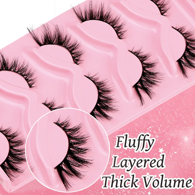 2024 New Design Foxy Winged Cat Eye Lashes Angel Wing Natural Silk Lash Faux Mink Fox Eye Lashes With Private Label