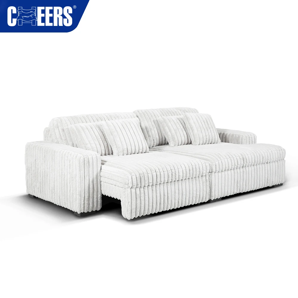 Manwah Cheers New Design Fabric Bed Sofa Set for Living Room Home Hotel and Office Furniture 2 Seater Armrest Electric Sofa Bed