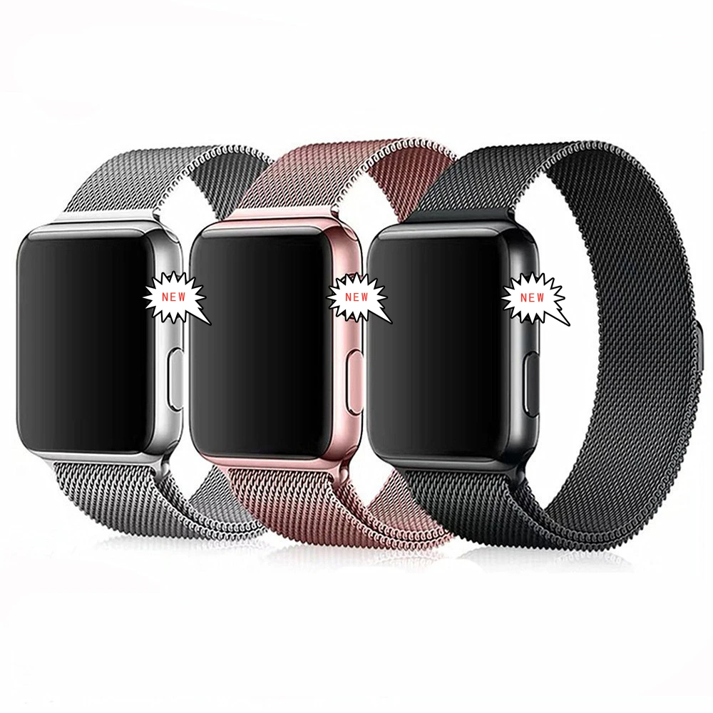 Milanese Loop Stainless Steel Watch Strap For iWatch Series 7/6/SE/5/4 For Apple Watch 44mm/41mm/45mm/38mm/T500/W26