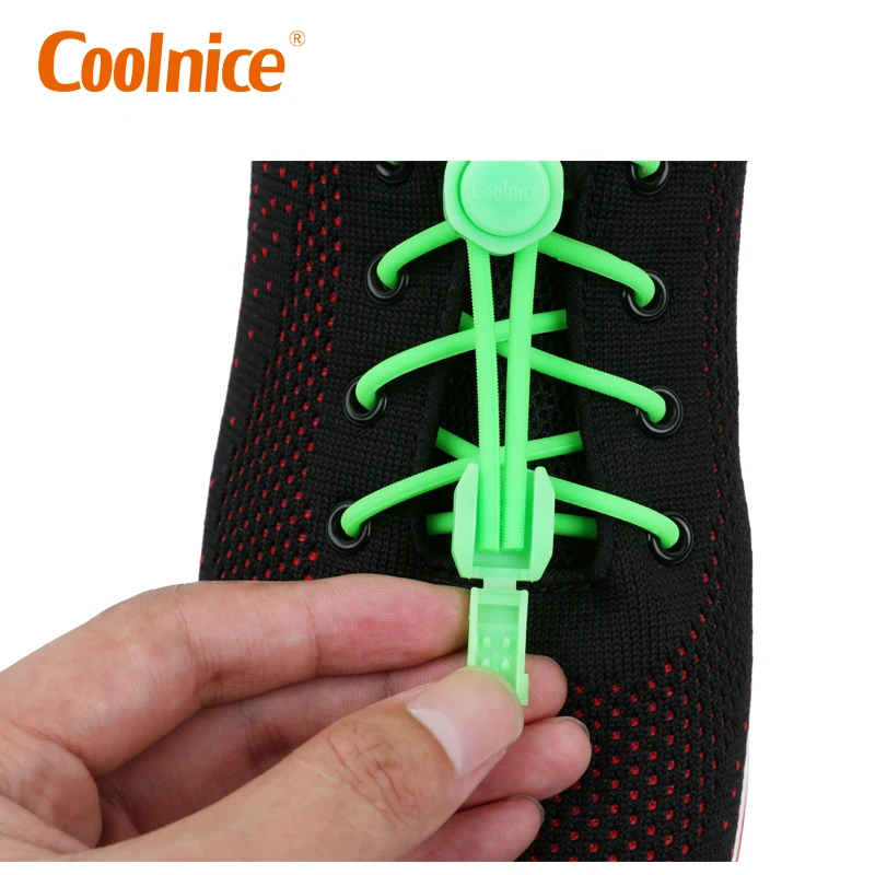 Update Easy Clean 120cm Green Silicone Brown Elastic Lazy Tieless lock Shoelace For Dance Shoes