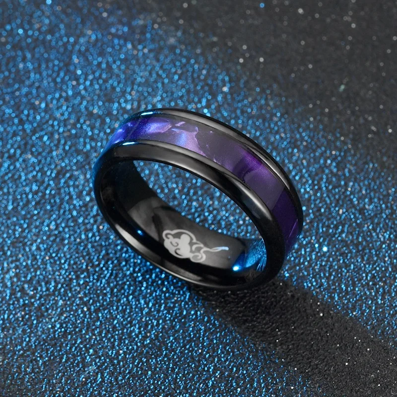 Chic Jewelers 8MM Stainless Steel Rings Carbon Fiber Inlay Matte Brushed Classic Simple Plain Wedding Band Ring