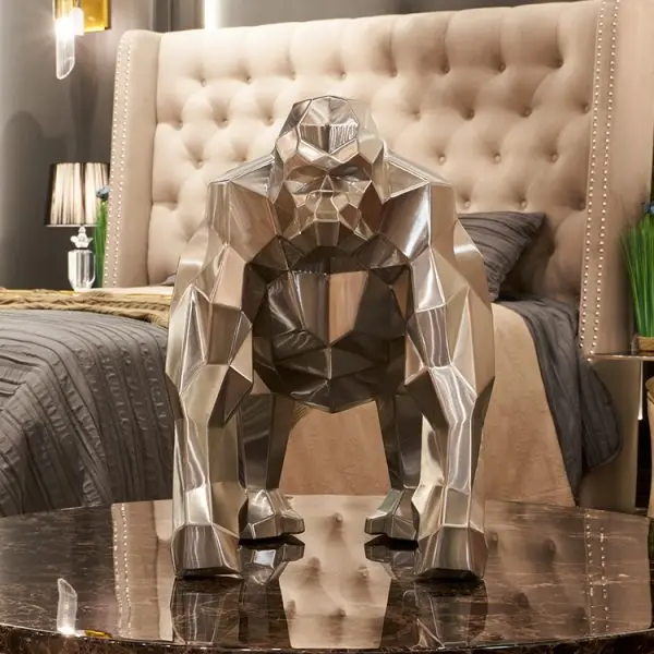 Modern Custom Design Disappear Abstract Metal Lion Statue Stainless Steel Animal Sculpture For Garden