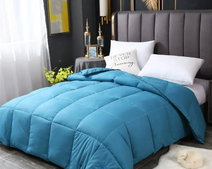 Wholesale New 5-Star Hotel White Blue Pink Down Hil-ton Hotel Queen King Size Comforter Quilt for Disposable Bed