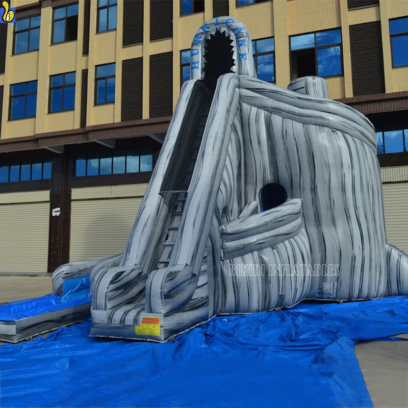China Commercial Hurricane Inflatable Water Slide With Pool For Playground