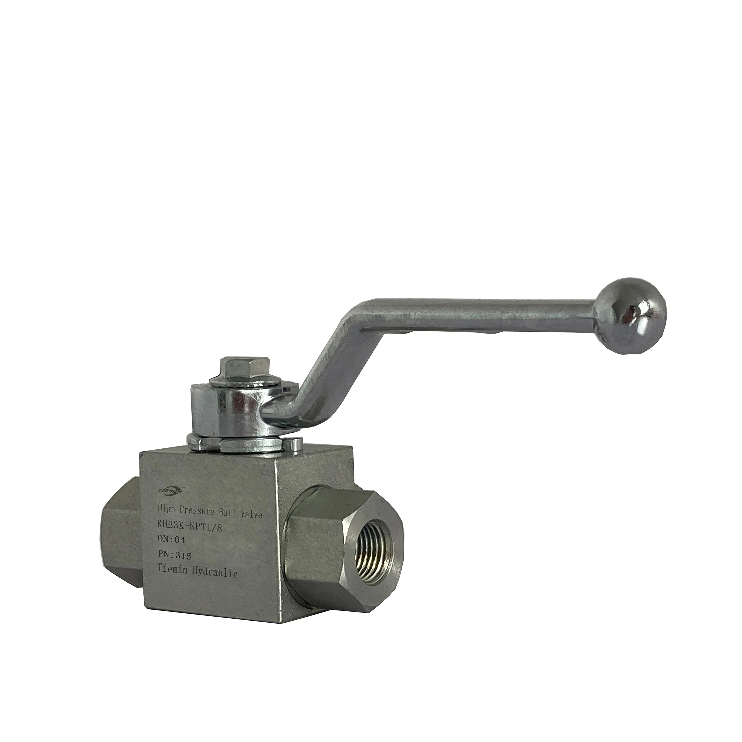 Tiemin High Pressure Ball Valve KHB3K-NPT 3/8 DN:10 PN:315 Carbon Steel White Zinc Plated High Pressure