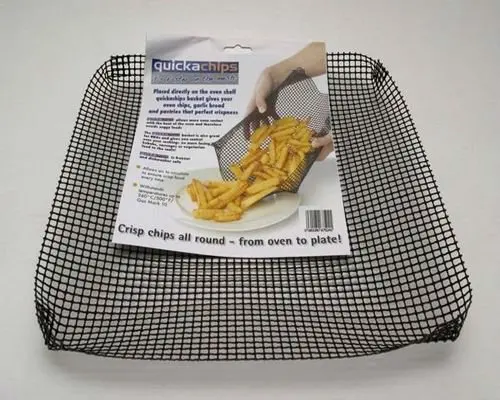 Non-Stick ptfe mesh cooking baking sheet grilling basket reusable fry chips fish oven basket