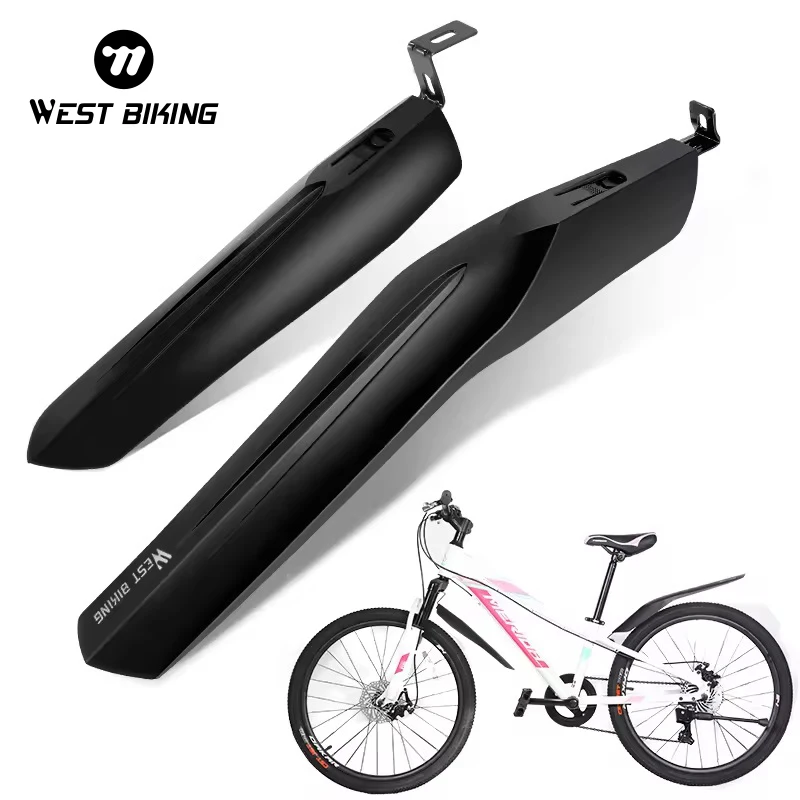 WEST BIKING New Black PP Bike Mudguard Fenders Front Rear Mudguards MTB Durable Quick Release Mountain Portable Bicycle Fender