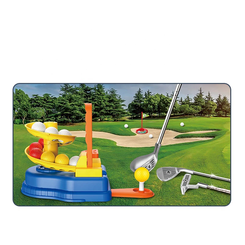 New Arrivals Family Interaction Sport Pitching Machine Toy Set Kids Indoor-outdoor  Mini Golf Game