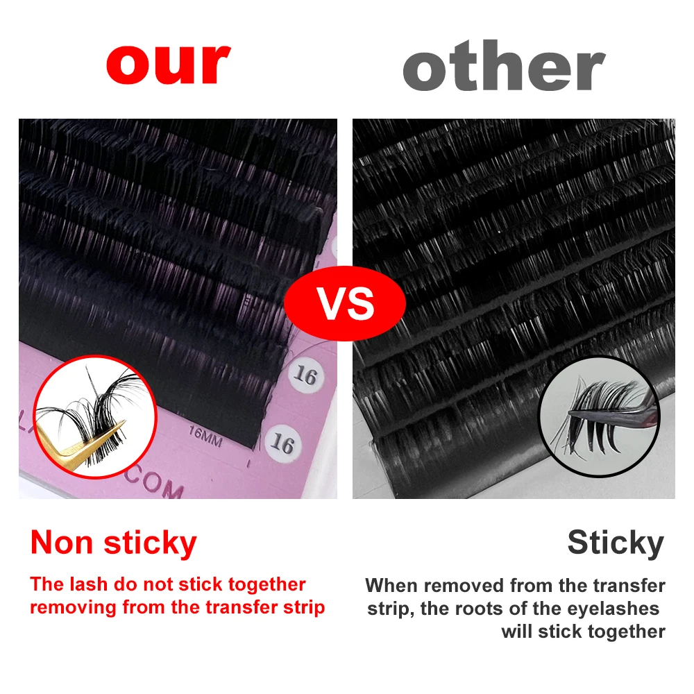 silk classic individual lashes extension trays dark black silk mink lash extension supplies