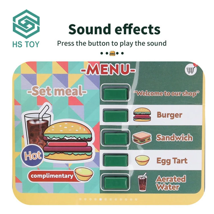 Кассовый аппарат HS домашний большой супермаркет Burgershop игрушка для ролевых игр детей