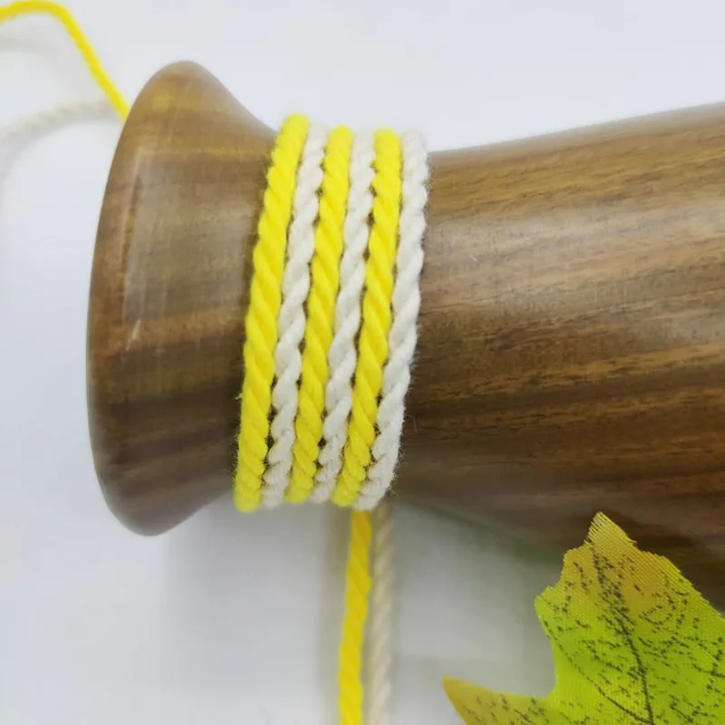 Wholesale Colourful 2.5MM Cotton Braided 3 Strand Twisted Cord Drawstring rope