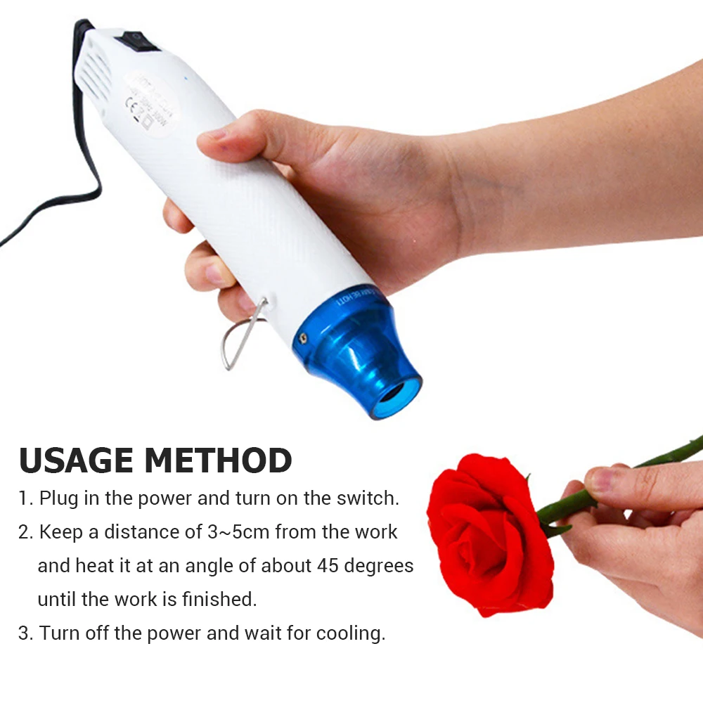 300W Hot Air Machine Hot Air Gun Heating and Shaping Tool for Soft Clay Relief Powder Heat Shrinkable Sheet 220V EU Plug
