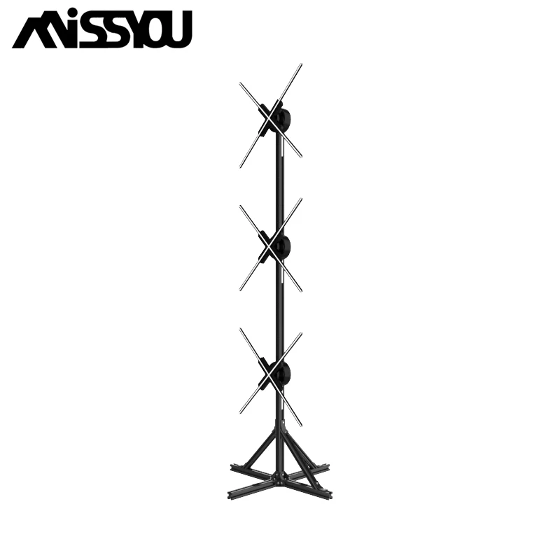 missyou 3D Hologram Fan Wall 1X3 Stitch Synchronized for  Hologram Fan 56CM 65CM 70CM  with Hologram Projector Stand & Accessor