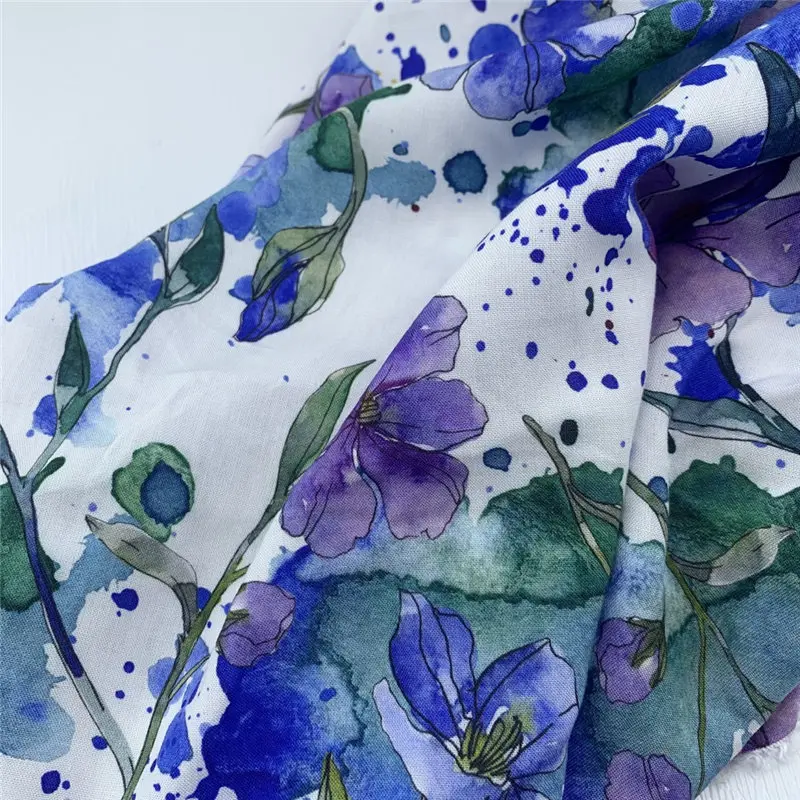 Digital Printed Cotton Muslin Gauze Baby Fabric white muslin fabric No MOQ