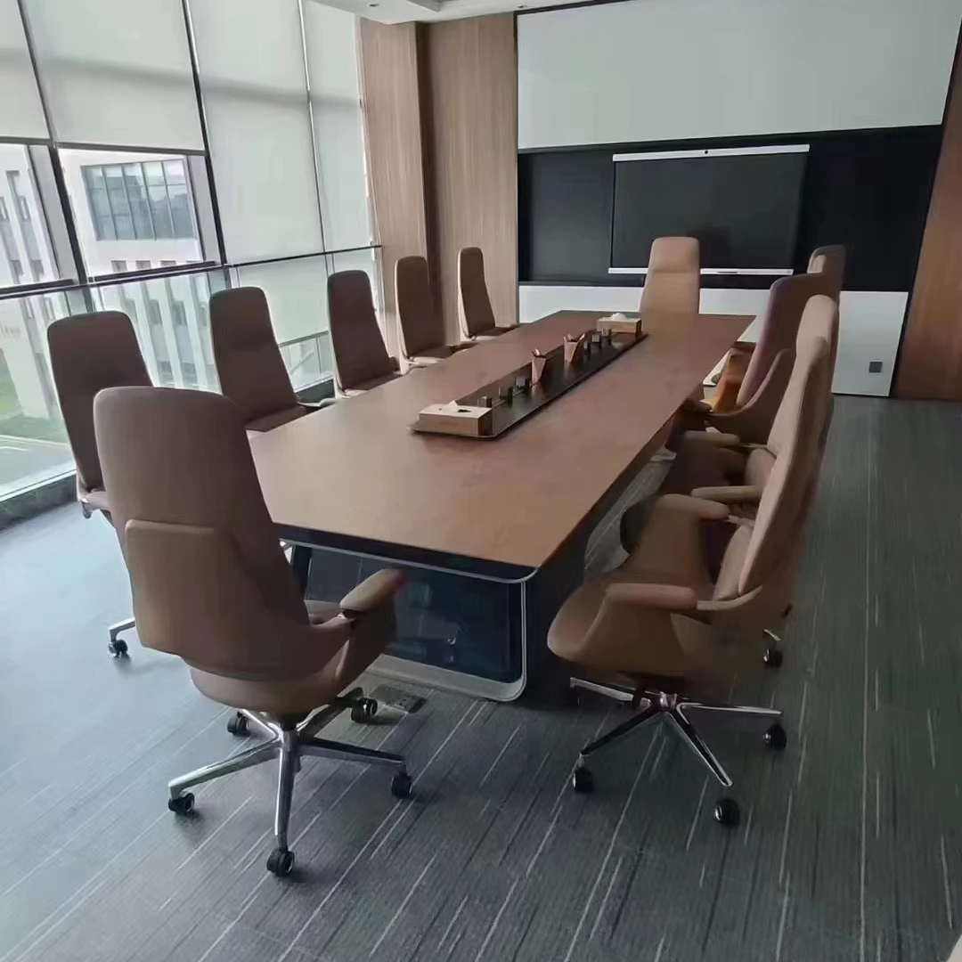 Современная офисная мебель с высококачественной краской и красивым квадратным деревянным столом для встреч создают просторный Конференц-зал Цео