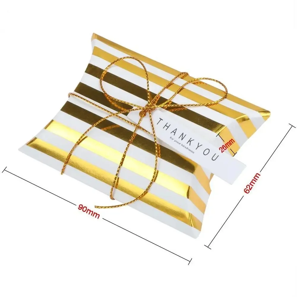 Eco Friendly Pillow Shape Kraft Jewelry Candy Box Craft Paper Wedding Favor Gift Pie Party Bags