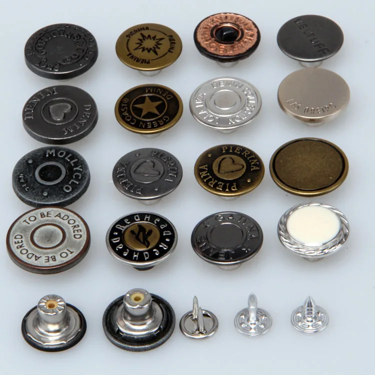 
custom fashion zamak vintage metal denim jeans buttons and rivets for jeans 