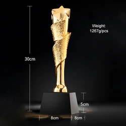 Gold Rising Star Crystal Trophy Resin Award
