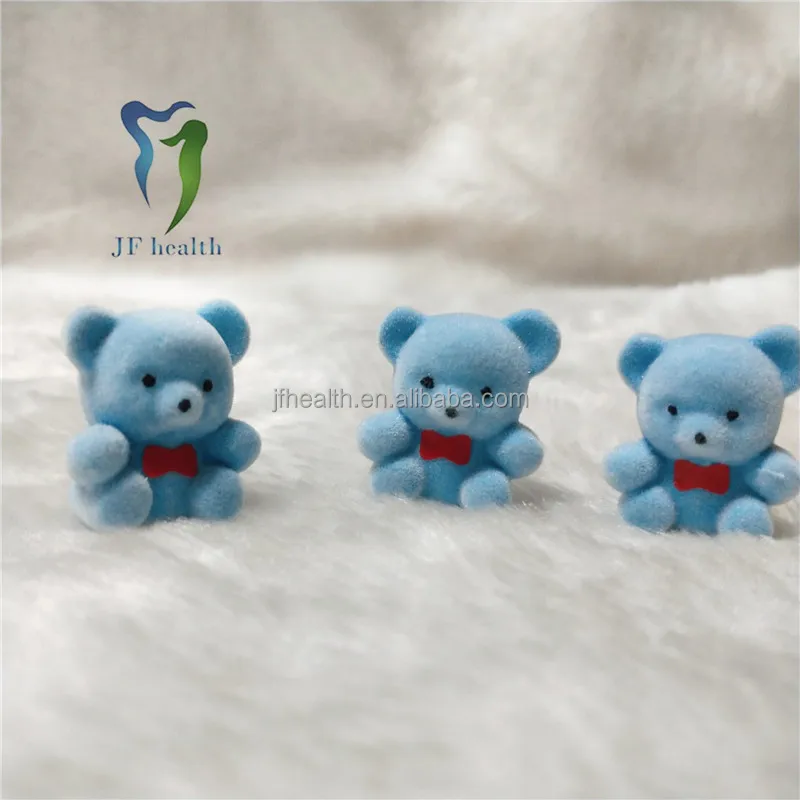 Wholesale creative cute cartoon mini keychain pendant necklace bow tie flocking bear