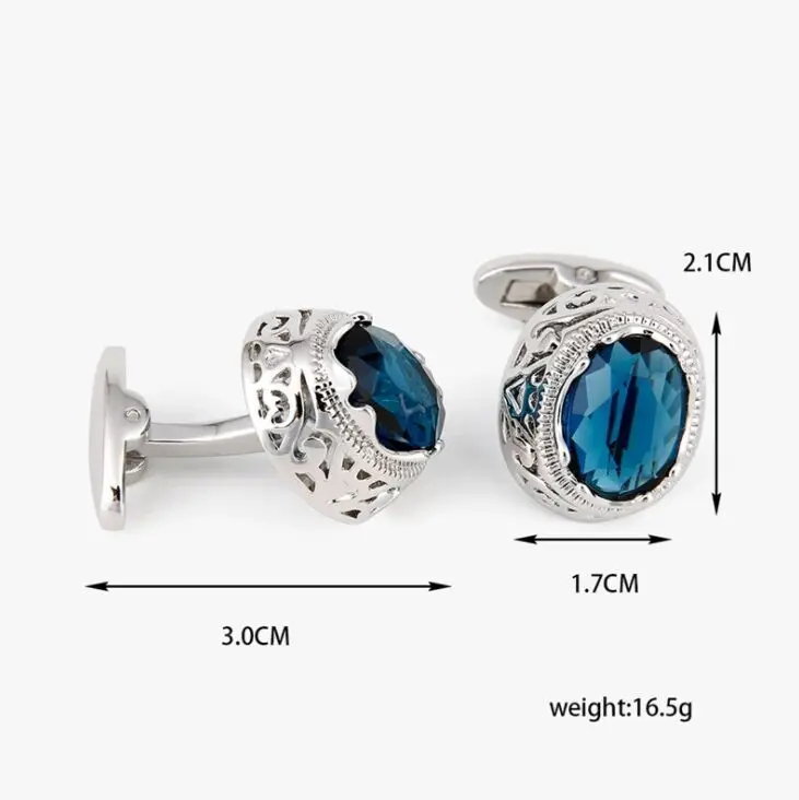 
Fashion Sapphire cufflinks ruby cuff-links red or blue cuff button,Sparkling Crystal LuxuriousRhinestones cufflink brand 
