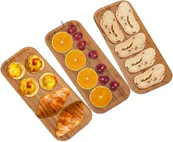 Bamboo Tray Food Plate Wood Cheese Board Steak Coffee Tea Nuts