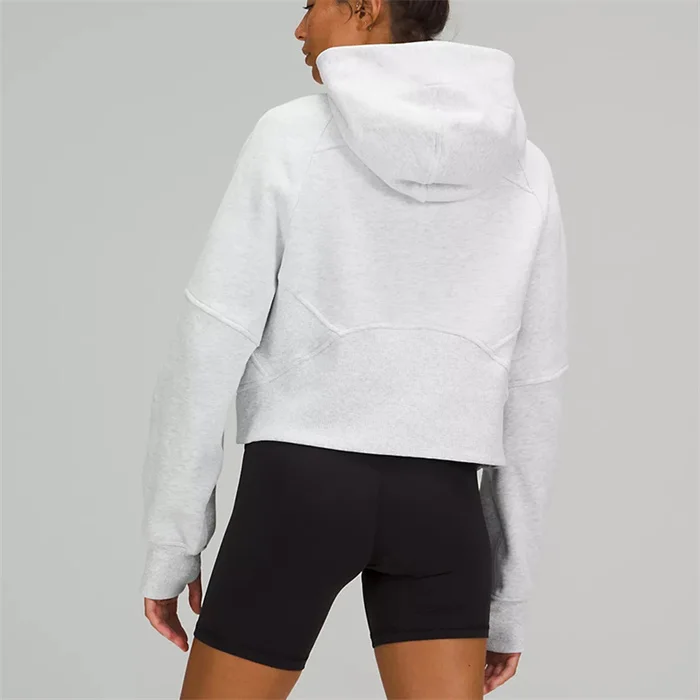 hot sale custom logo cotton crop hoodies women clothing women streetwear casual hoodies with half zip women gym hoodies