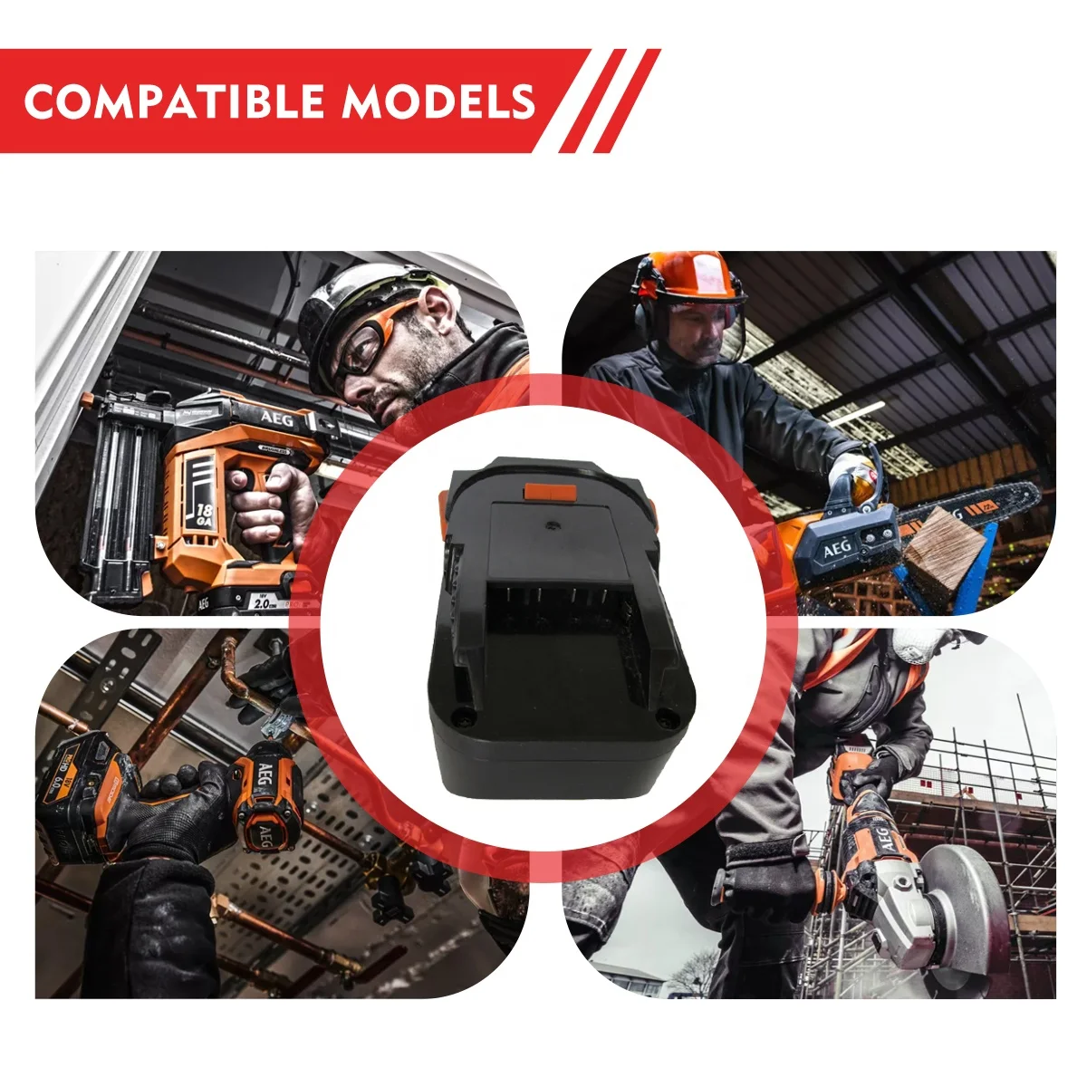 Replacement AEG Ridgid 18v Rechargeable Lithium ion Battery 6000mAh for AEG Combo Kit Cordless Drill Power Tools L1815R L1830R