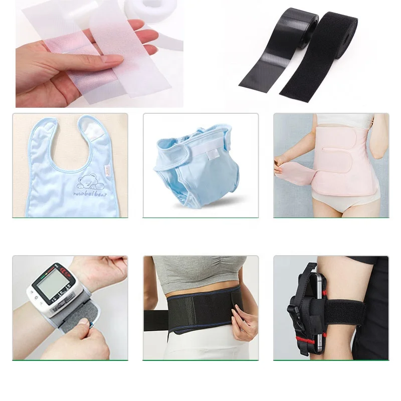 Hook And Loop Fabric Durable Soft Brushed Fabric Loop baby clothes saw on adhesive hook loop tape strap