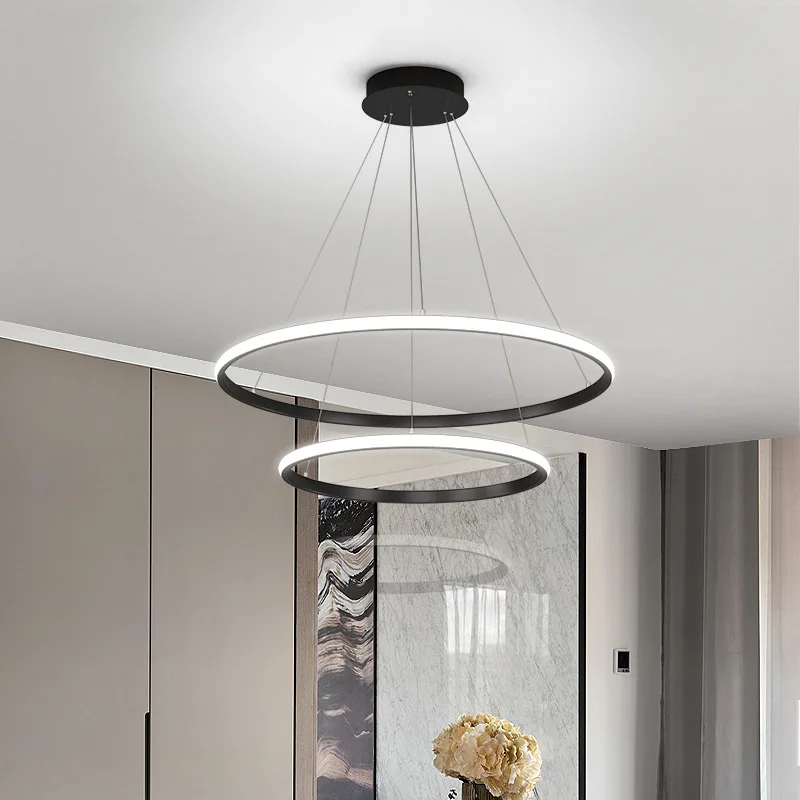 Linear Ceiling Round Modern Led Chandelier Pendant Light Circle Ring Pendant Light Luxury Living Room Light Chandelier Gold Lamp