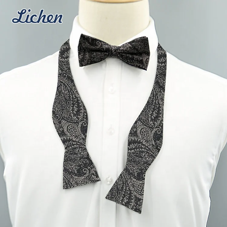Men Suit Accessories Luxury Gift Handmade Jacquard Bowtie Set