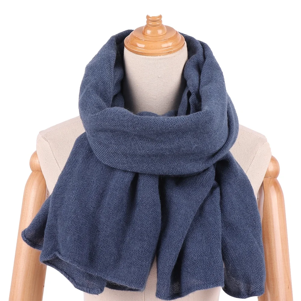 Cheap Wholesale Autumn and Winter Unisex Scarf Pure Color Comfortable Soft  Cashmere Scarf Shawl