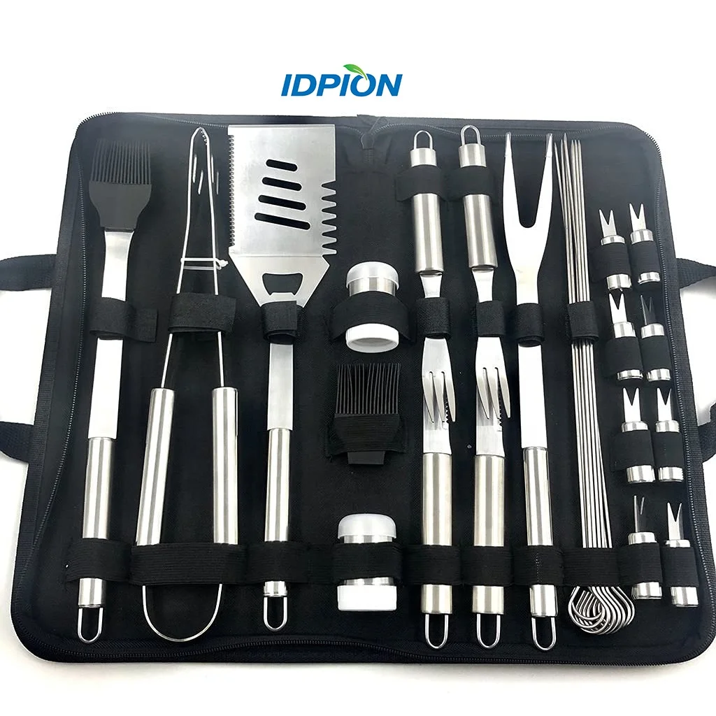 Free Match 29 PCS Barbecue Tools Stainless Steel Set Portable Oxford Cloth Bag Outdoor Barbecue Supplies BBQ Grill Set